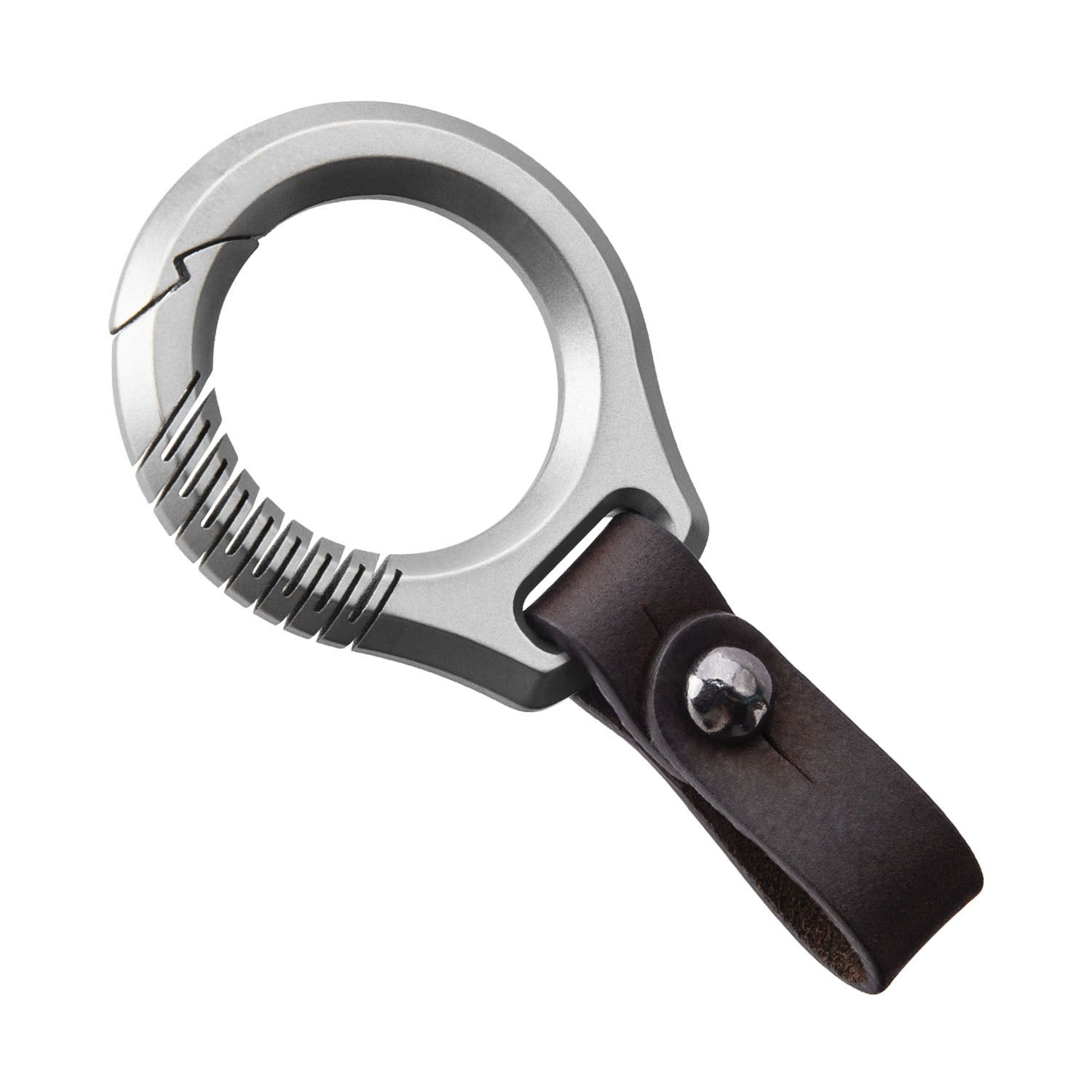Titanium Alloy Keychain Car Key Holder EDC Tool Men Large-Grey — image 1