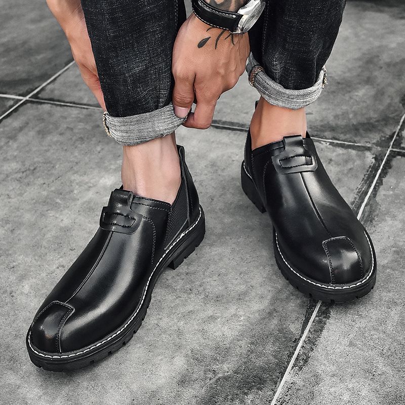Men Genuine Leather Martin Boots Business Casual Black 42 view 5