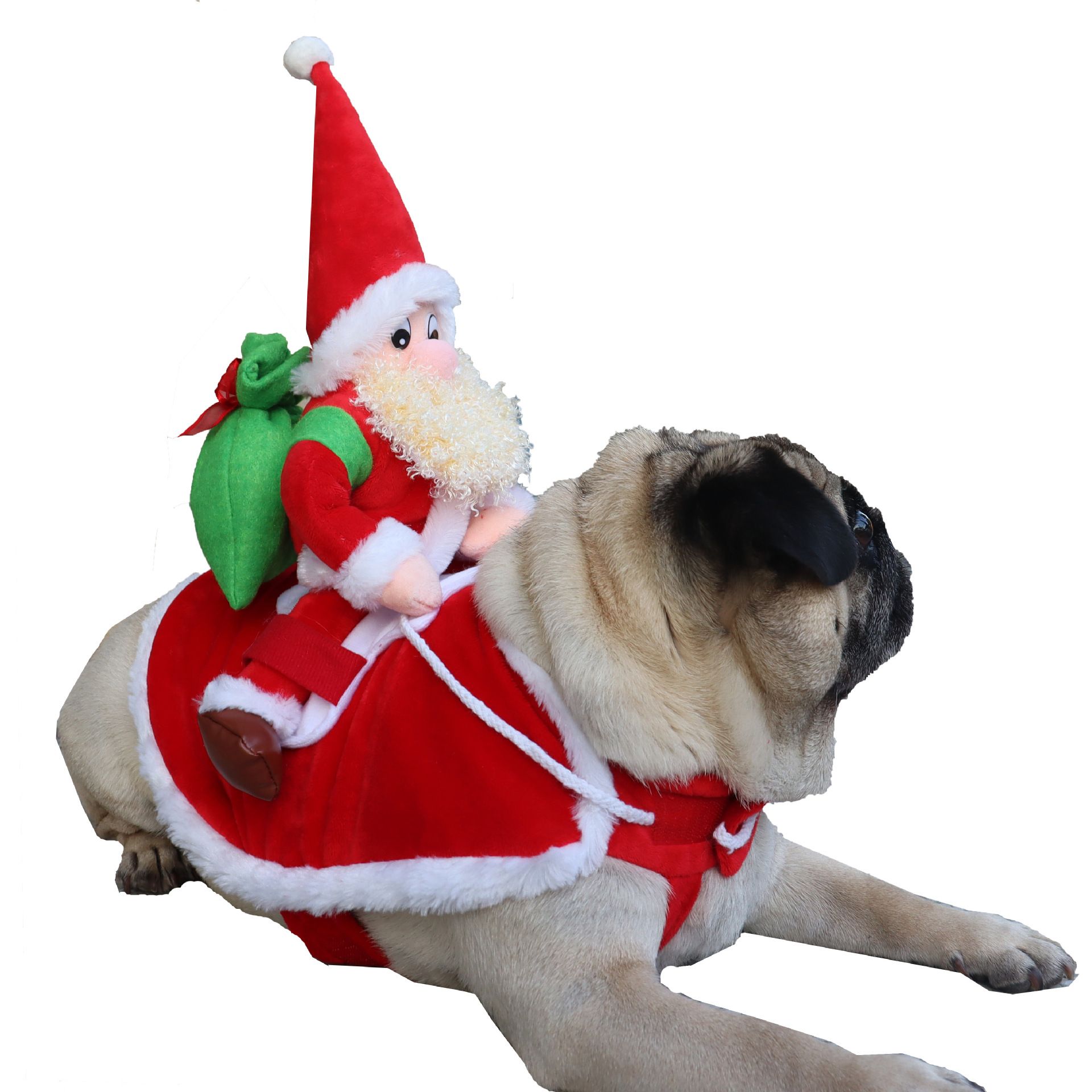 Pet Dog Christmas Costume Santa Riding Cloth Odd Pet S Old Man with White Beard view 6