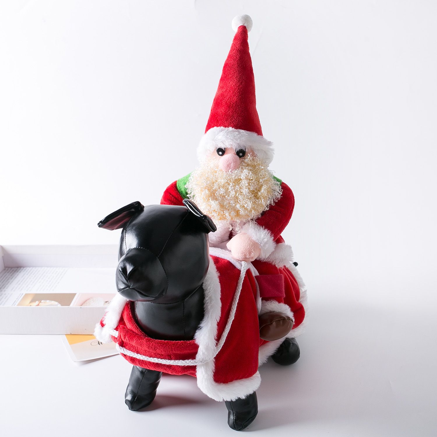 Pet Dog Christmas Costume Santa Riding Cloth Odd Pet S Old Man with White Beard XL view 4