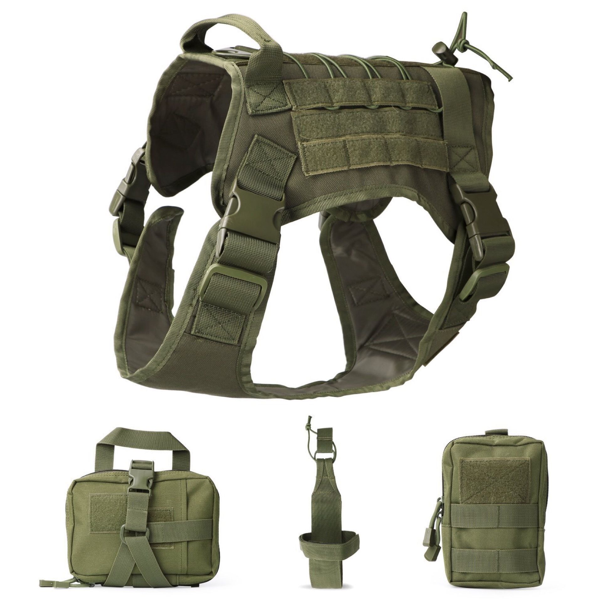 FW Tactical Dog Vest 1000D Nylon Large Army Green view 4