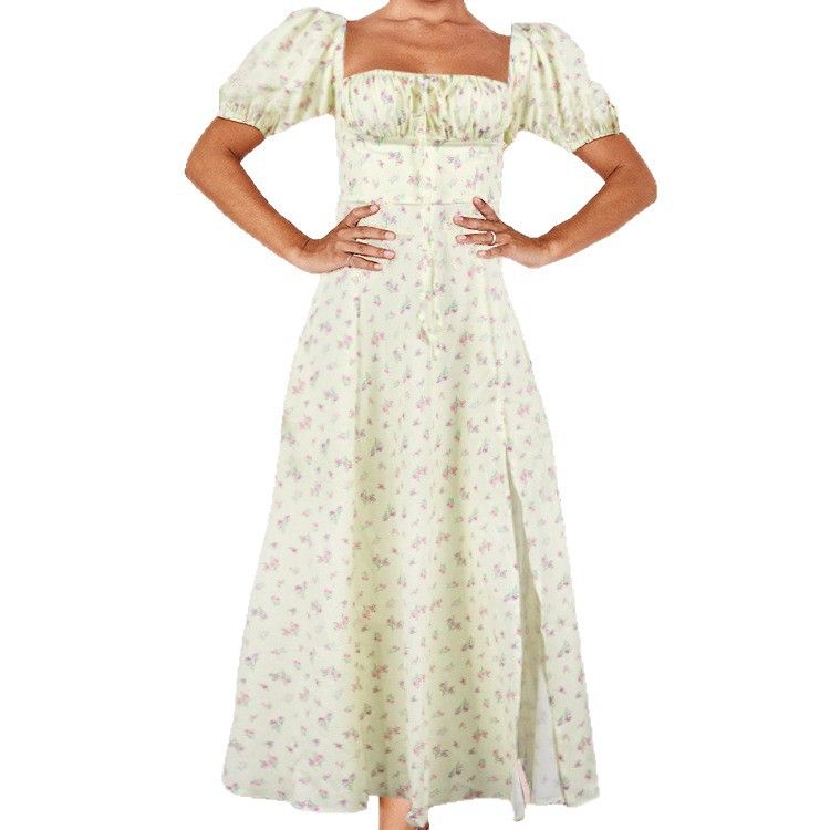Hongyi Floral Long Dress Summer 2026 Sky Blue small broken flower New Flower 3XL view 6