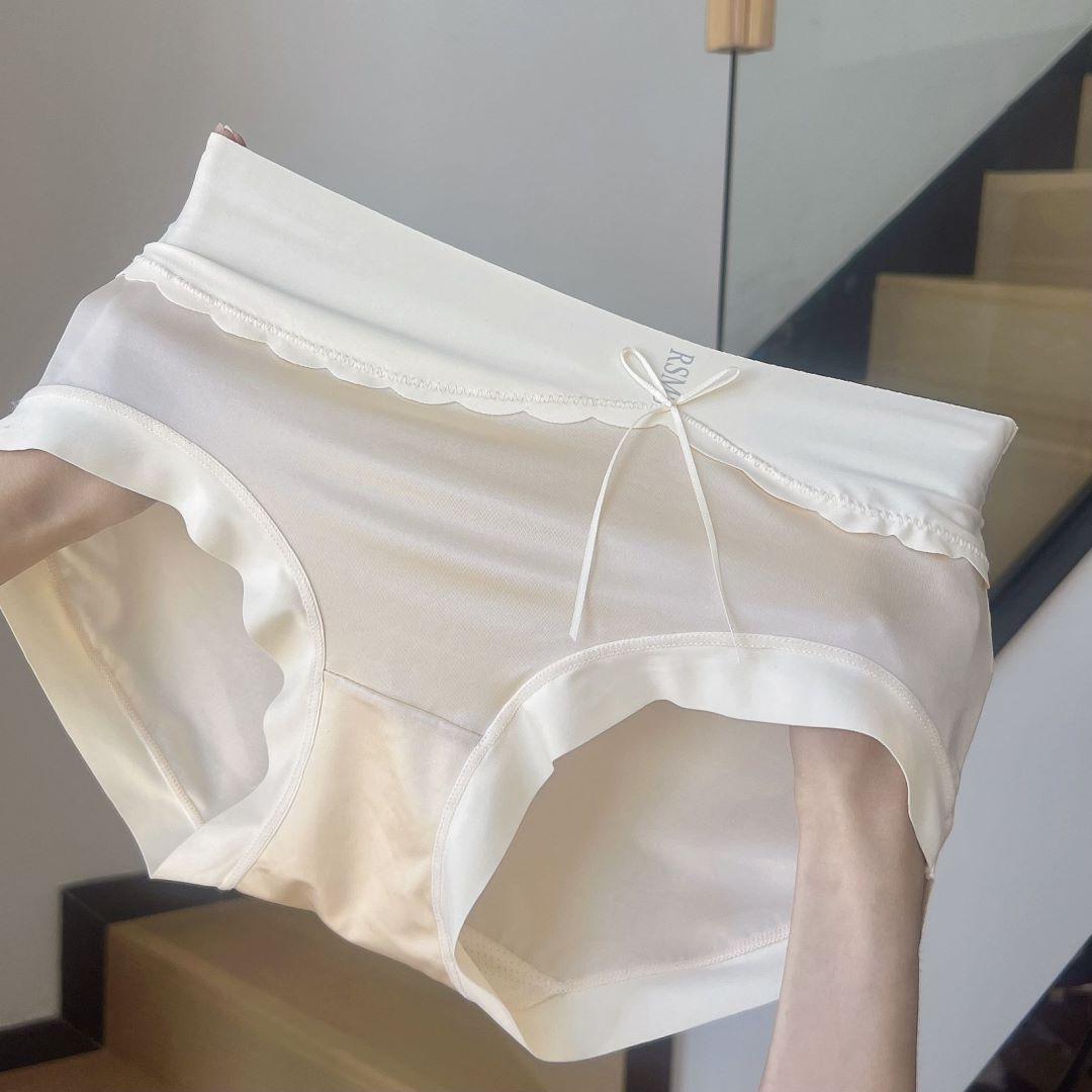Shuya Nylon Women Briefs Satin Breathable Mid Waist Skin color L [50.00 view 2