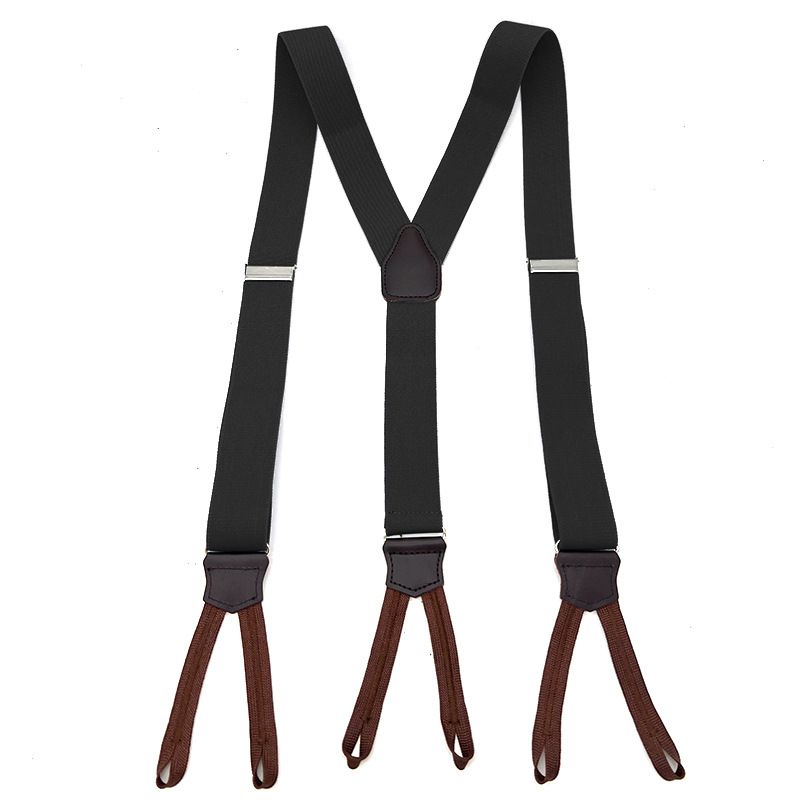 Men's Leather Elastic Suspenders 3.5cm 6 Clips Sapphire Blue view 2