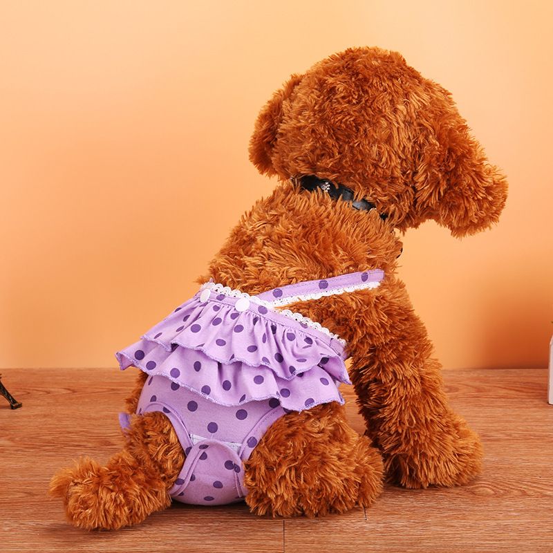 Pet Dog Menstrual Pants Cotton Pink S Purple L Size: L view 3