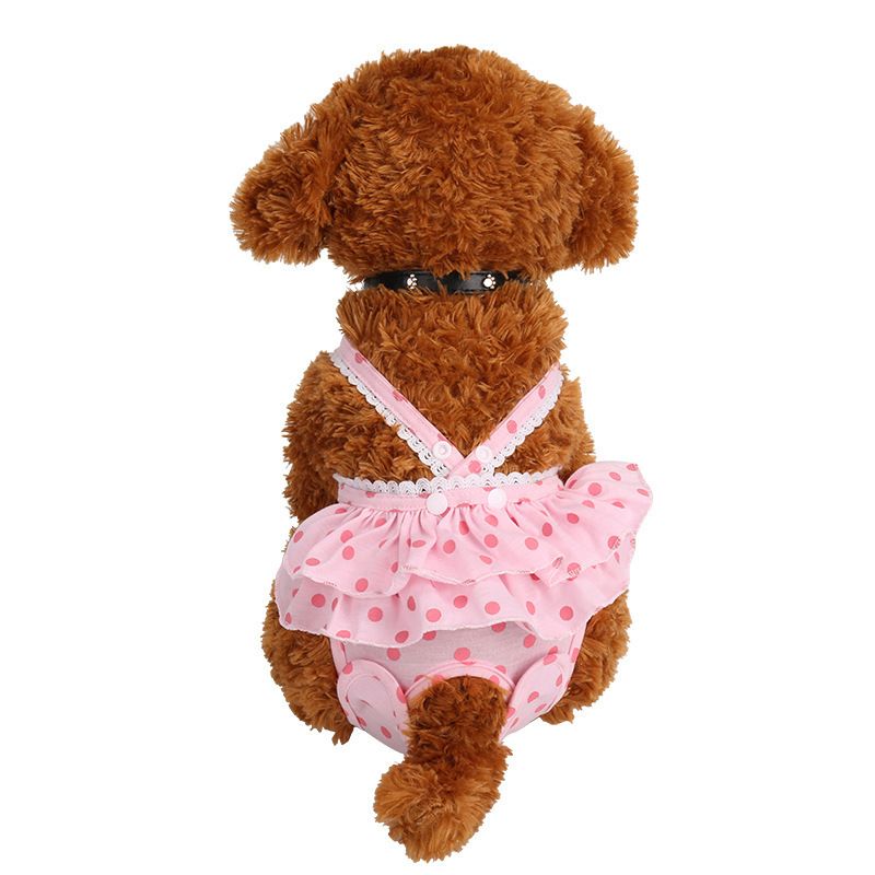 Pet Dog Menstrual Pants Cotton Pink S Brown Size: M view 7
