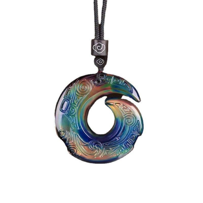 Temperature Sensitive Necklace Glass Pendant Unisex Running when temperature view 3