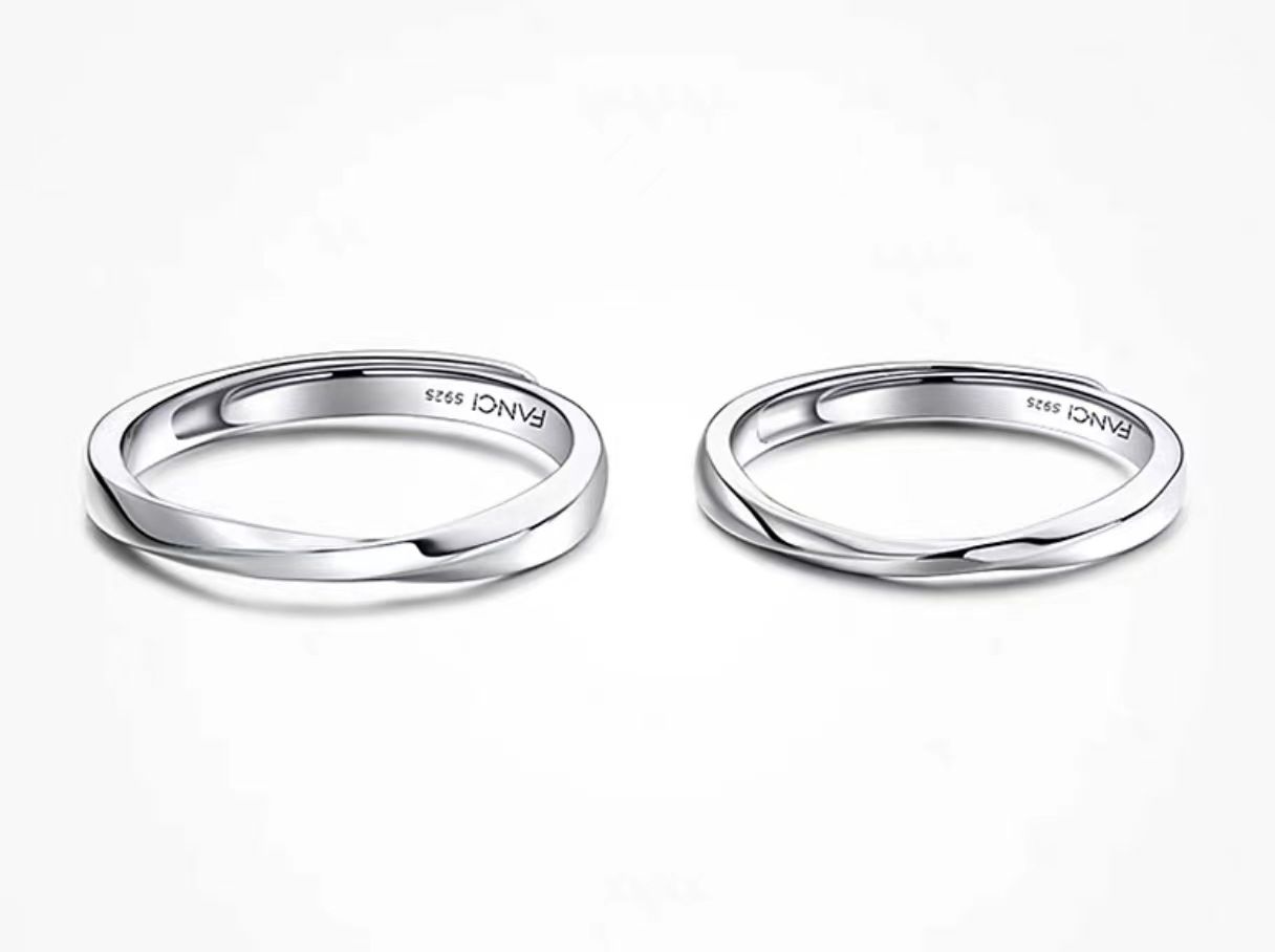 Fang qi Copper Mobius Ring for Couple Love you without deadline Women's