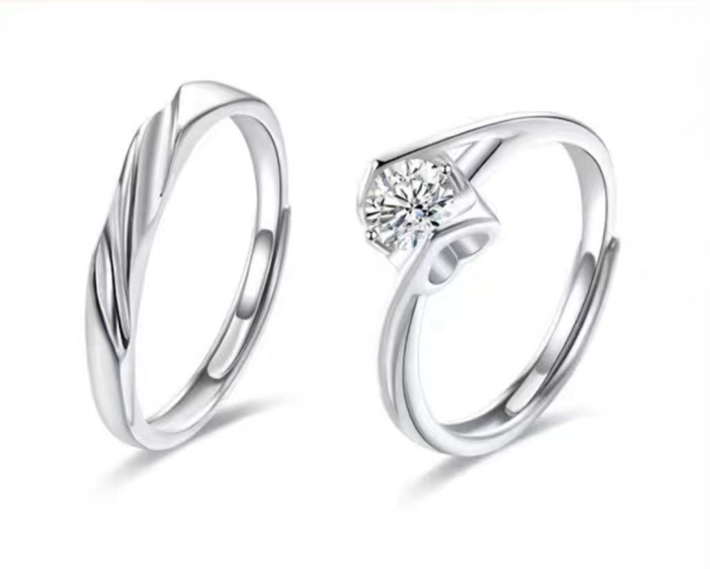 Fang qi Copper Mobius Ring for Couple Cardiac signal A pair