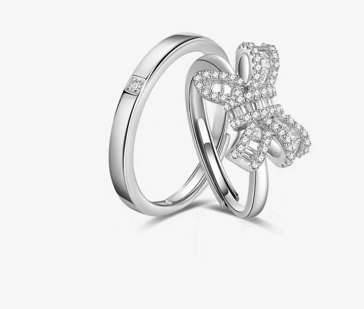Fang qi Copper Mobius Ring for Couple Smart knot A pair