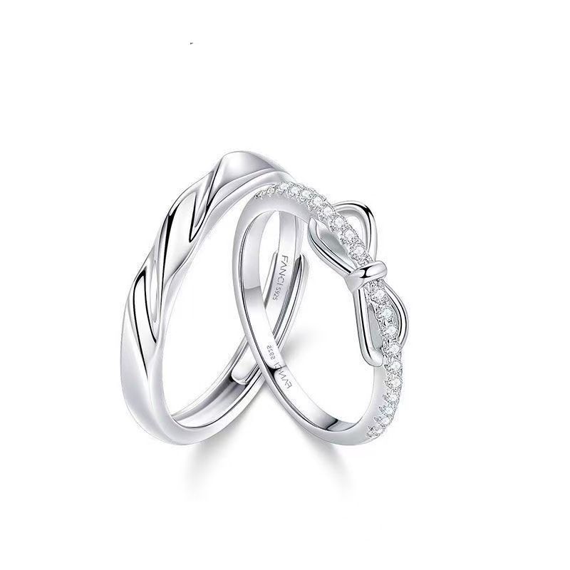 Fang qi Copper Mobius Ring for Couple Shining knot A pair