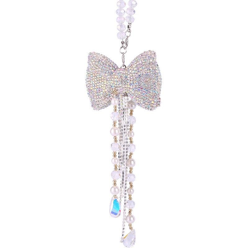 Car Rearview Mirror Pearl Diamond Pendant G001106 AB colored diamond view 4