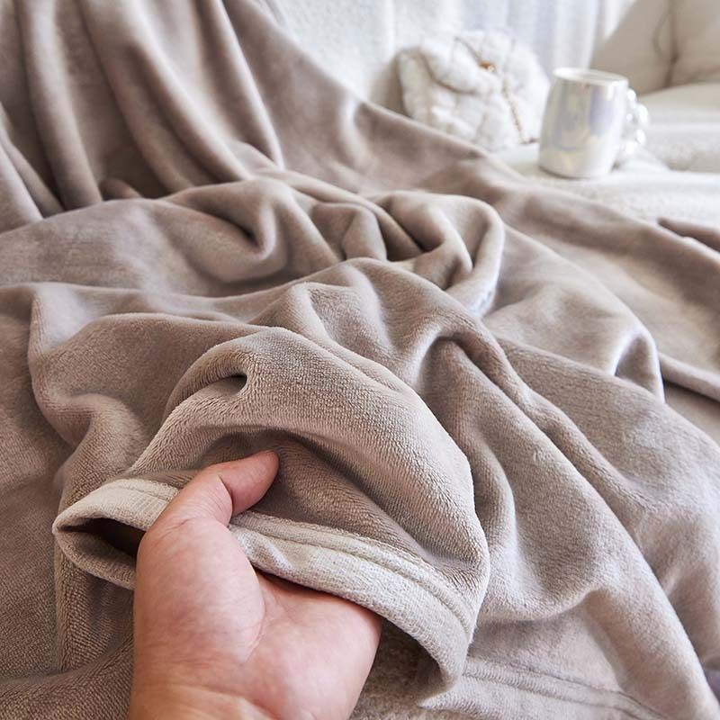 Mianyu Coral Velvet Blanket Solid Color 100X120CM Grey 120x 200cm + cardboard view 4