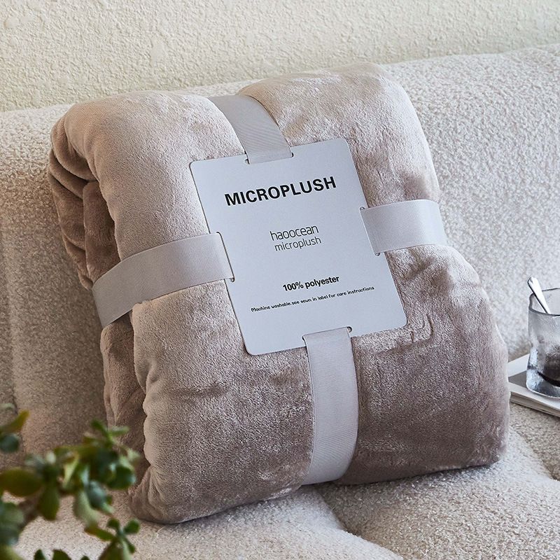 Mianyu Coral Velvet Blanket Solid Color 100X120CM Gray Blue 150x 200cm + view 5
