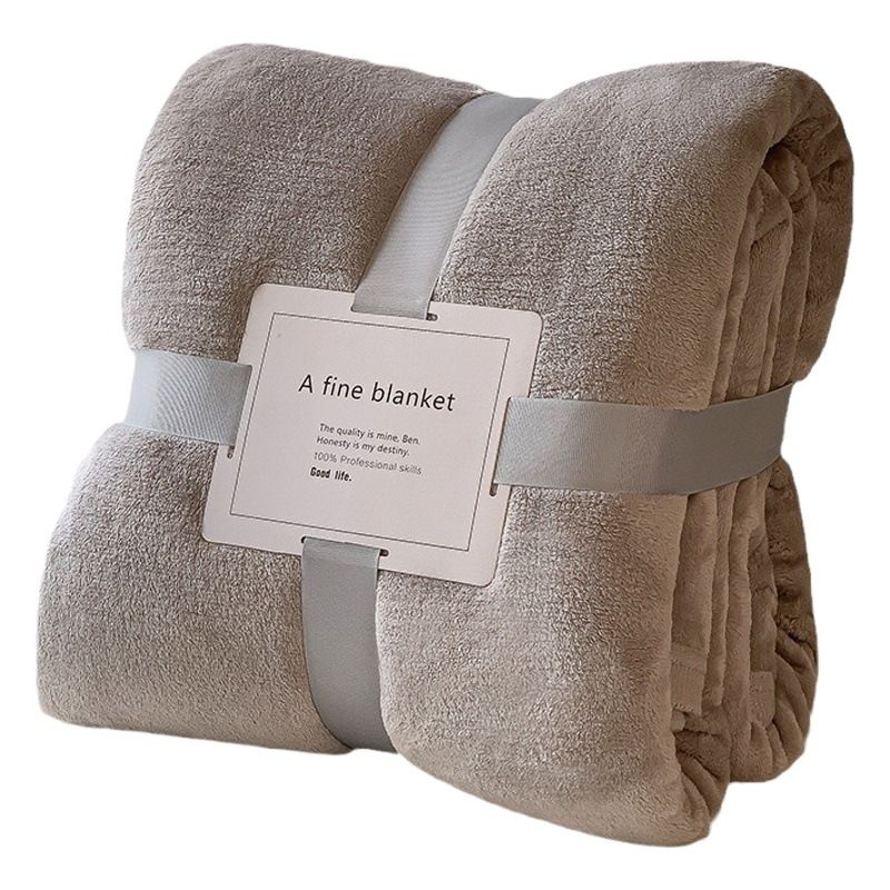 Mianyu Coral Velvet Blanket Solid Color 100X120CM Gray Blue 100X120CM-nude blanket view 2