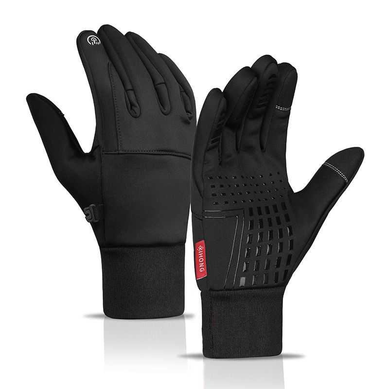 Leaper Nylon Winter Waterproof Touchscreen Moto Gloves Gray view 3