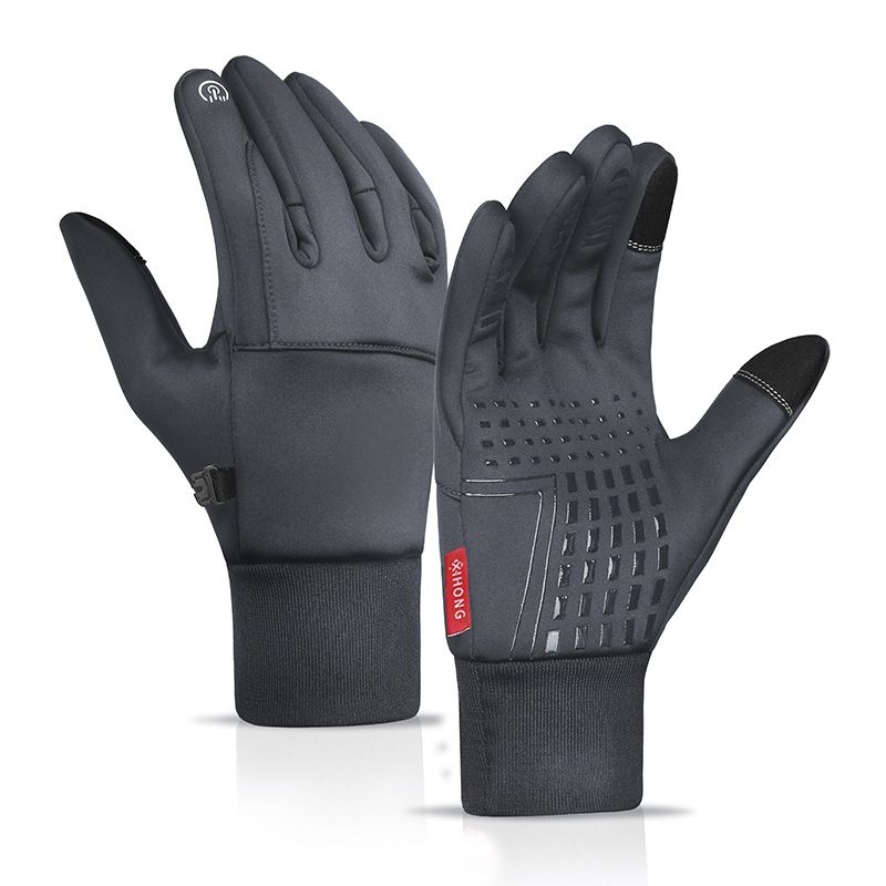 Leaper Nylon Winter Waterproof Touchscreen Moto Gloves Gray XL