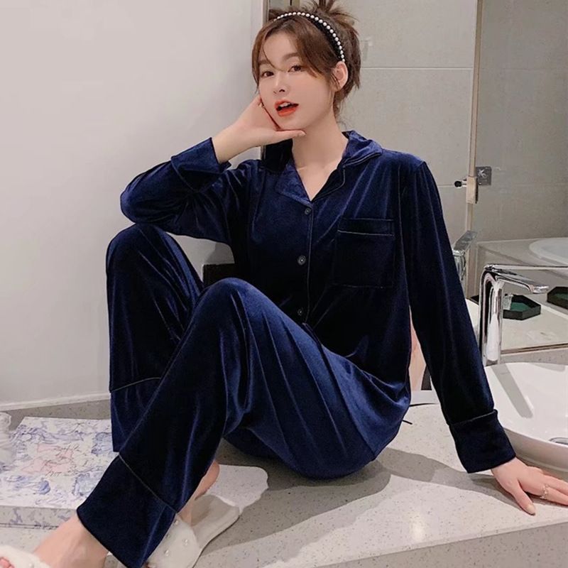 Women Winter Velvet Sleepwear Set Long Sleeve Pure White Women's 4XL view 3