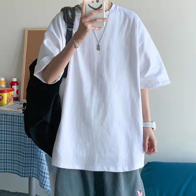 Men Tshirt White Slim Fit Short Sleeve White [loose version]] 3XL