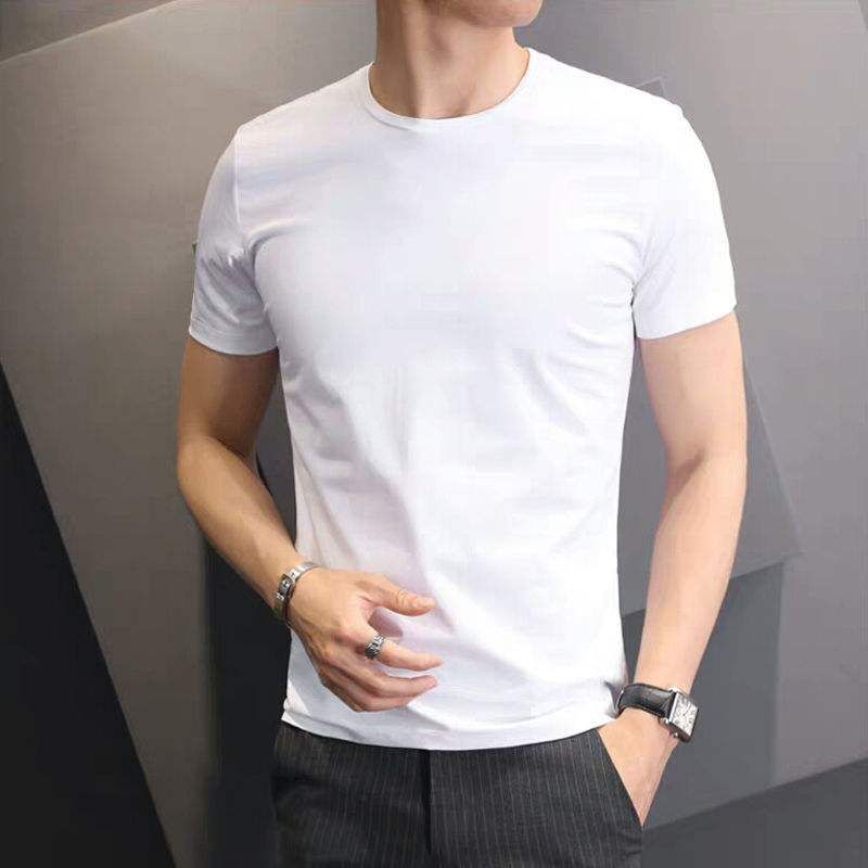 Men Tshirt White Slim Fit Short Sleeve White [loose version]] 5XL view 5