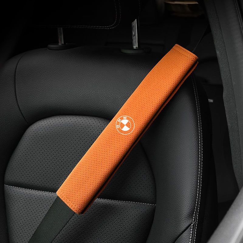BMW Seat Belt Shoulder Protector Suede 21.5 * 6.5cm orange pair view 3