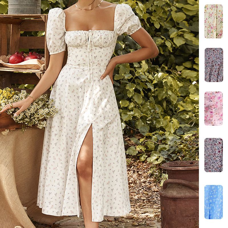 Hongyi Floral Long Dress Summer 2026 Grey 2XL Size: XXL view 2