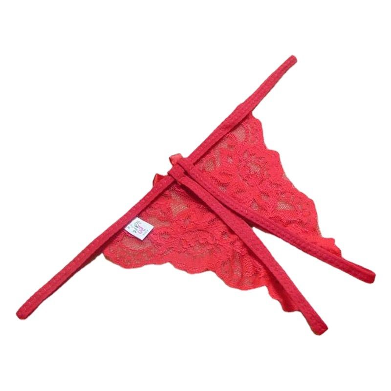 Yunfangyan Lace T Panties Bow Crotch Free Nylon Pink [single bow]] Average view 2