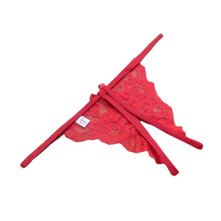 Yunfangyan Lace T Panties Bow Crotch Free Nylon Pink [single bow]] Average view 7