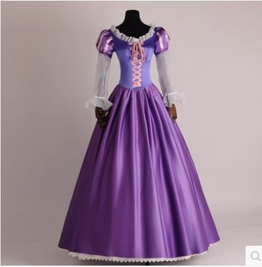 Adult Rapunzel Costume Purple Long Dress Polyester Style one M Size: M