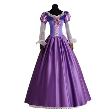 Adult Rapunzel Costume Purple Long Dress Polyester Style one M Size: M view 2