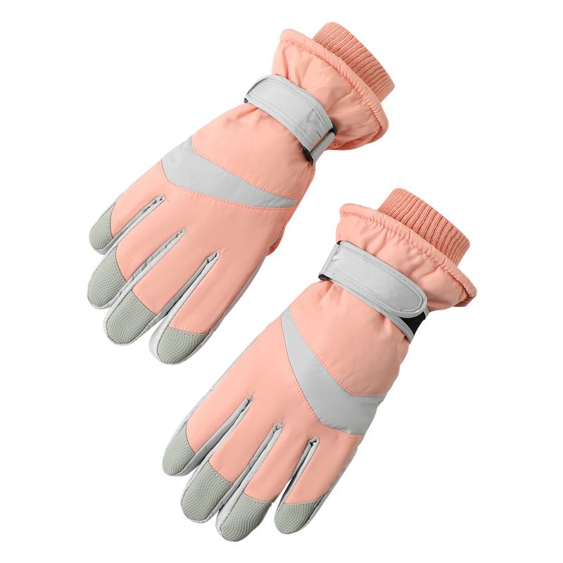 Yu xueqing Winter Ski Gloves Men Women Windproof Touch Ski round mark 3 - gray view 2