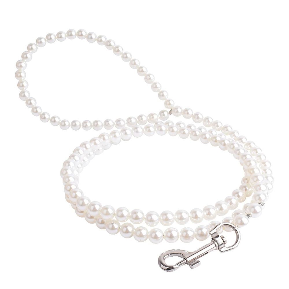 Platinum Pearl Beaded Dog Leash 120cm Mermaid Pink (120 cmx1.0) view 3