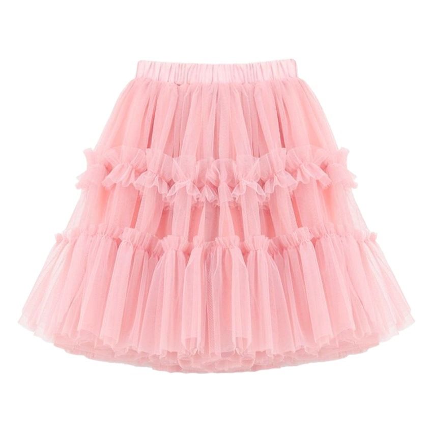 Girls Princess Skirt Polyester Ruffled Summer White 160cm view 2