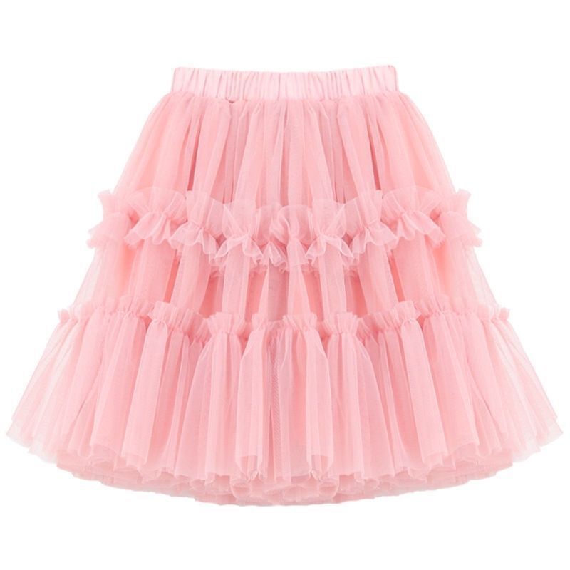 Girls Princess Skirt Polyester Ruffled Summer White 160cm view 6
