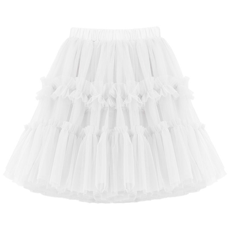 Girls Princess Skirt Polyester Ruffled Summer Pink 160cm view 4