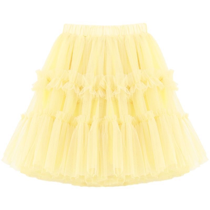 Girls Princess Skirt Polyester Ruffled Summer Pink 160cm view 5