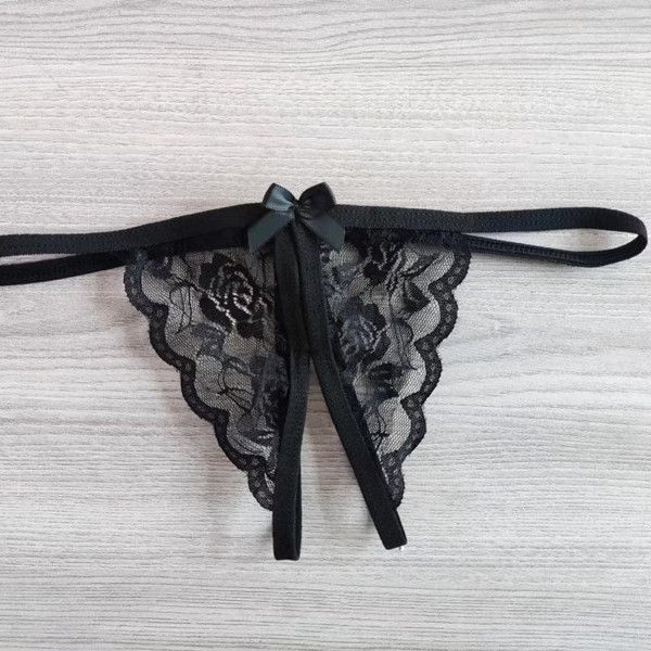 Yunfangyan Lace T Panties Bow Crotch Free Nylon Purple [single bow]] Average view 3
