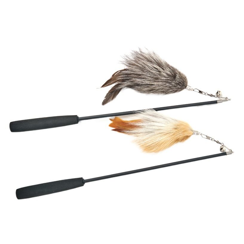 Fox Fur Cat Teasing Stick Aishangle Three Section This yellow Fox + view 2