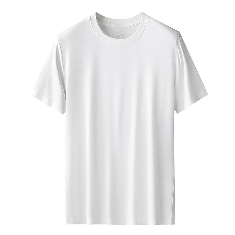 Kang Gongfang Men Modal T-Shirt Crewneck Short Sleeve Round neck-warm White