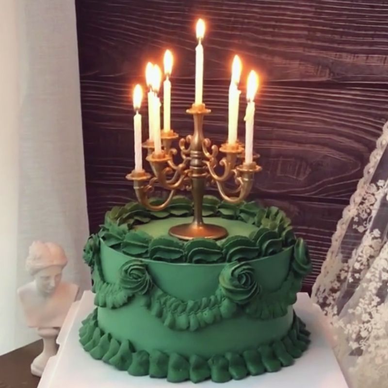 Retro Cake Candlestick Set with Candles Retro (matching candle) view 4