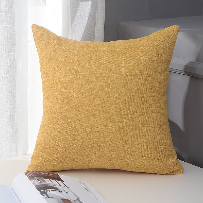 Le Su Cotton Linen Cushion Solid Color with Core 14# bright yellow