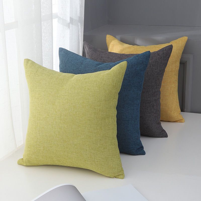 Le Su Cotton Linen Cushion Solid Color with Core 3# creamy-white 50*50-single view 5