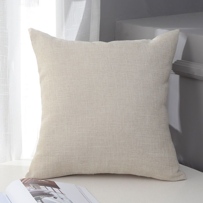 Le Su Cotton Linen Cushion Solid Color with Core 3# creamy-white