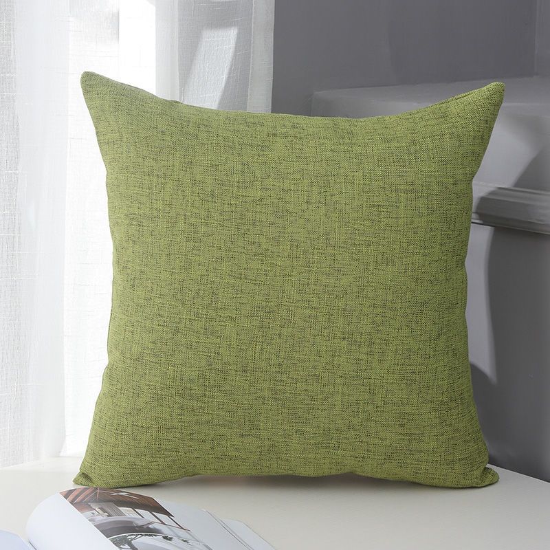 Le Su Cotton Linen Cushion Solid Color with Core 16# grass green