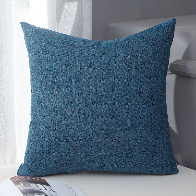 Le Su Cotton Linen Cushion Solid Color with Core 35# Indigo 30*50-single