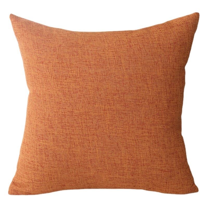 Le Su Cotton Linen Cushion Solid Color with Core 33# Blue 30*50-single pillowcase view 2