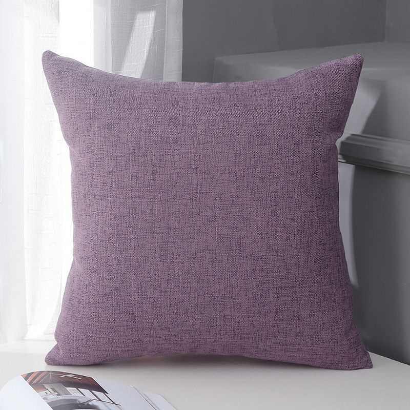 Le Su Cotton Linen Cushion Solid Color with Core 29# Taro Purple