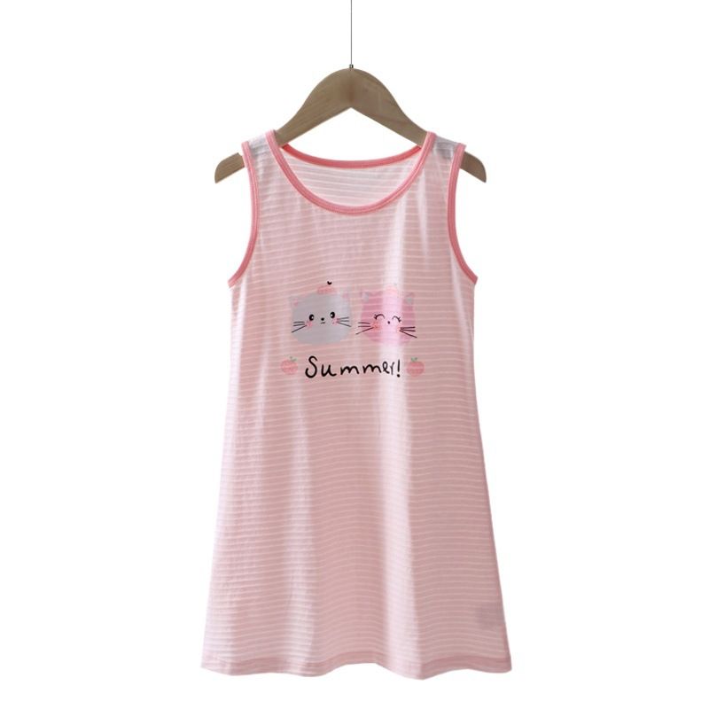 KIDS MAM&DAD Girls Bamboo Cotton Sling Skirt 100% Cotton Pink Cat 120cm view 2