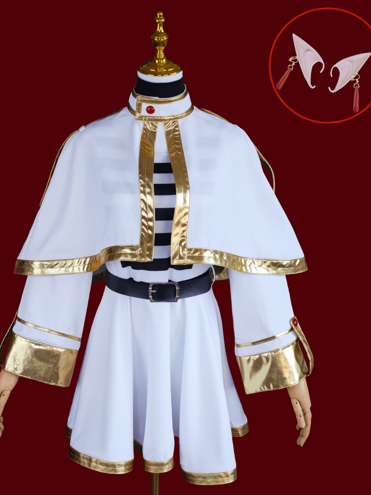 Frieren Cosplay Costume with Wig Polyester Fulilian complete set + wig S Size: S view 2
