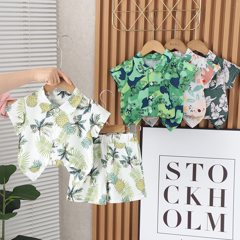 Chaole Pig Boys Cotton Short Sleeve Suit JC White Shirt 120cm view 3